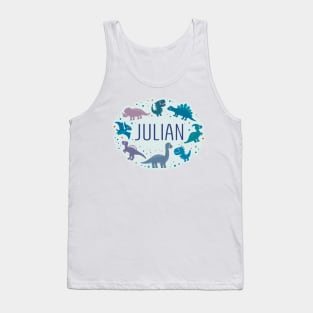 Julian name surrounded by dinosaurs Tank Top